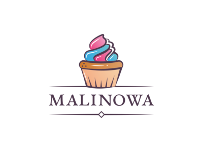 Logo ręcznie rysowane MALINOWA